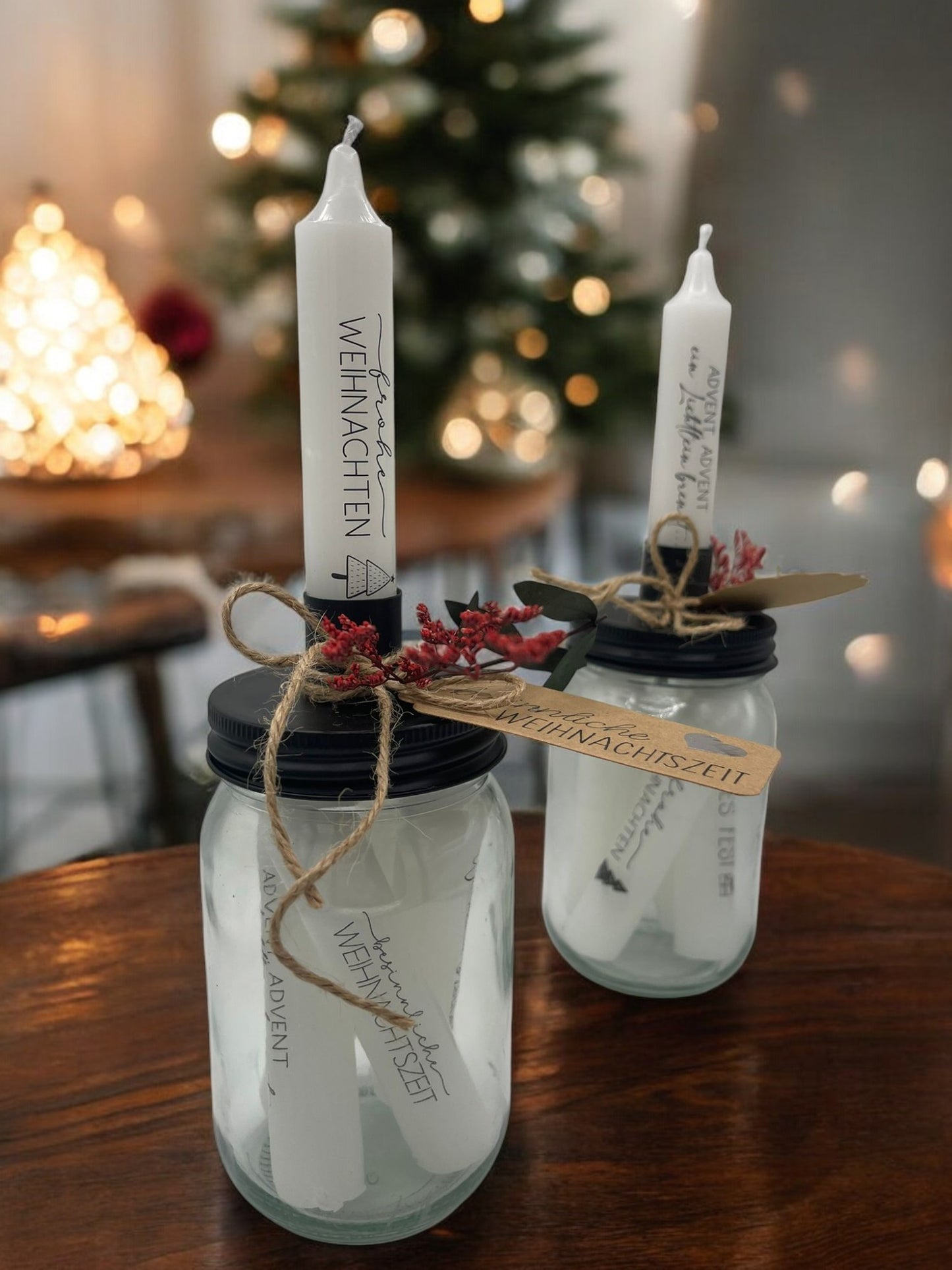 Weihnachtskerzen im Glas
