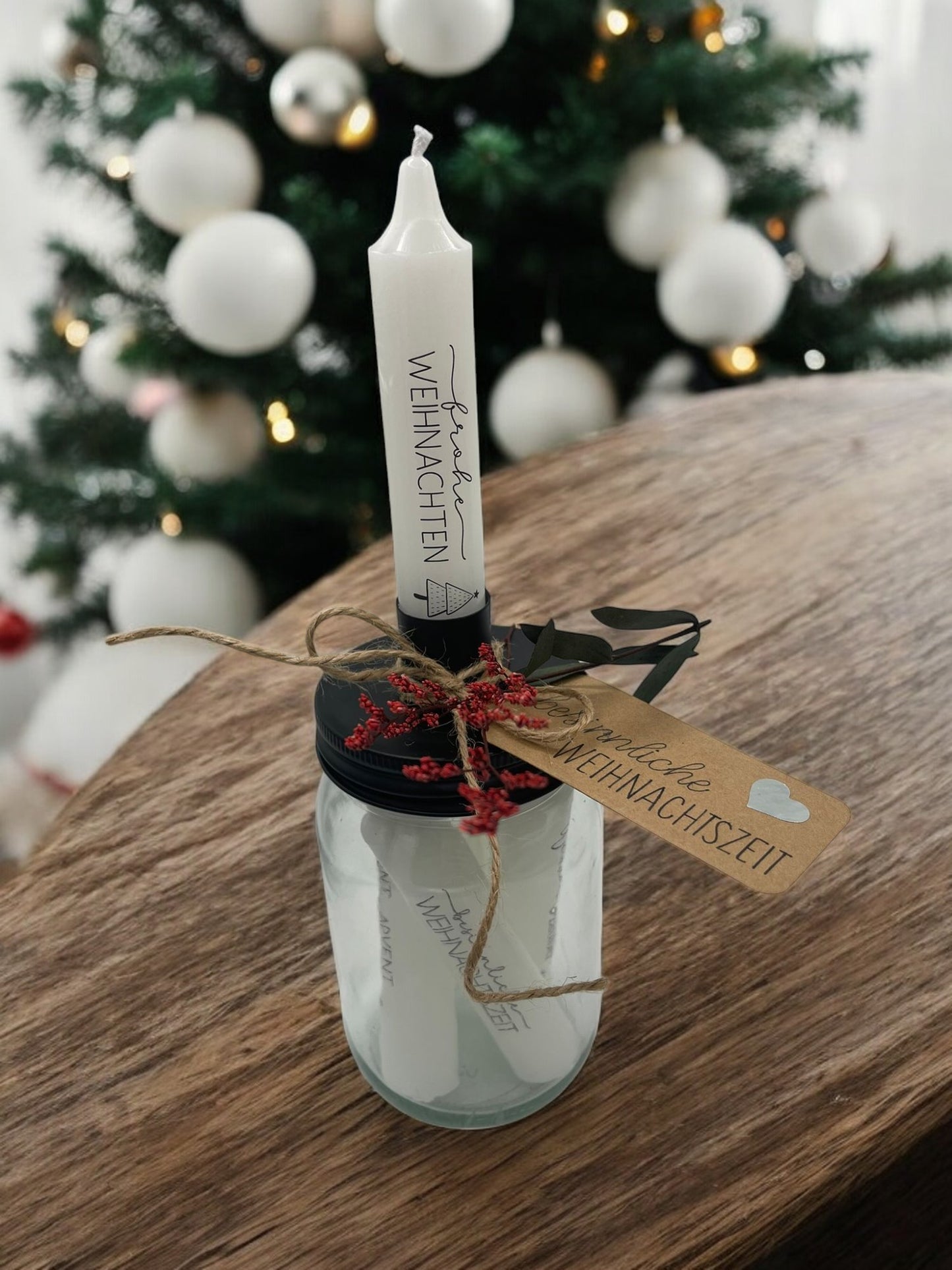 Weihnachtskerzen im Glas