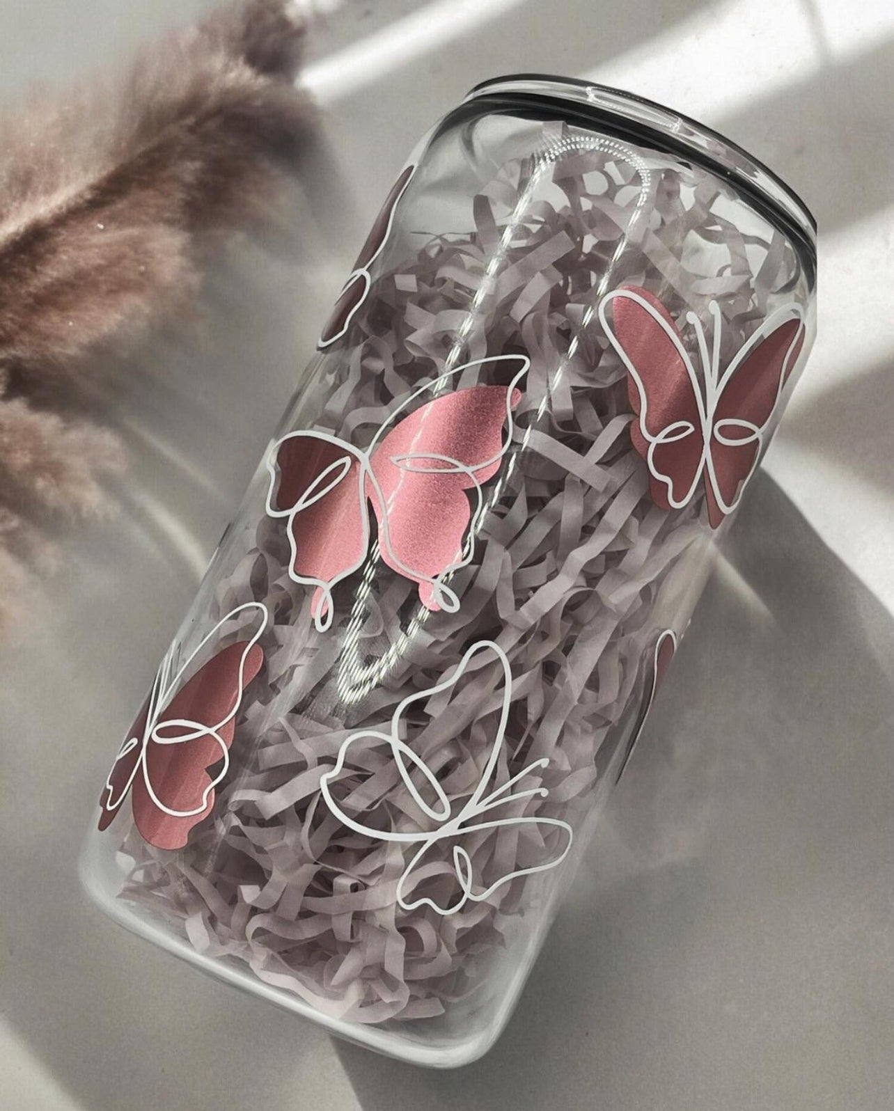 Schmetterling Trinkbecher aus Glas