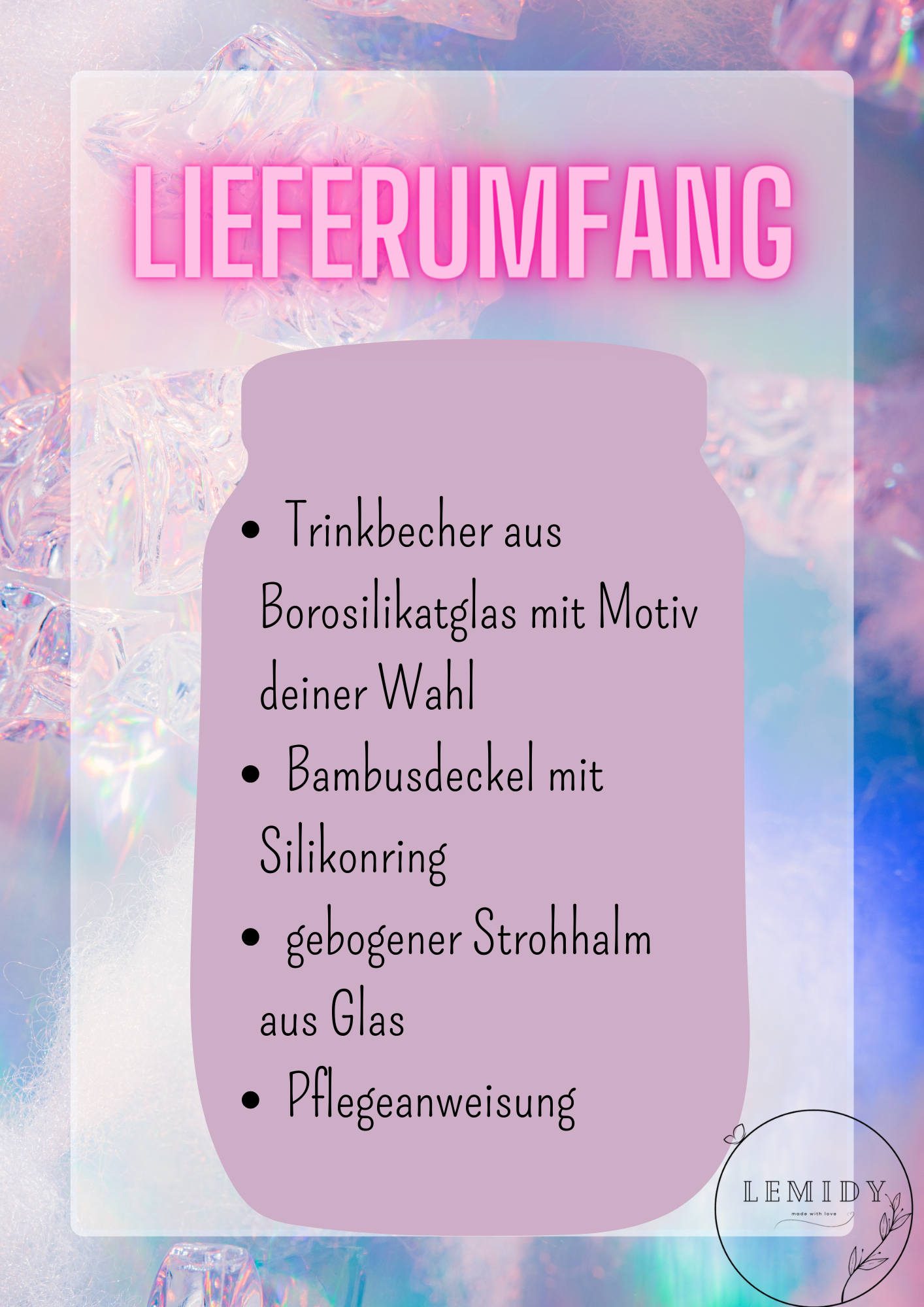 Schmetterling Trinkbecher aus Glas