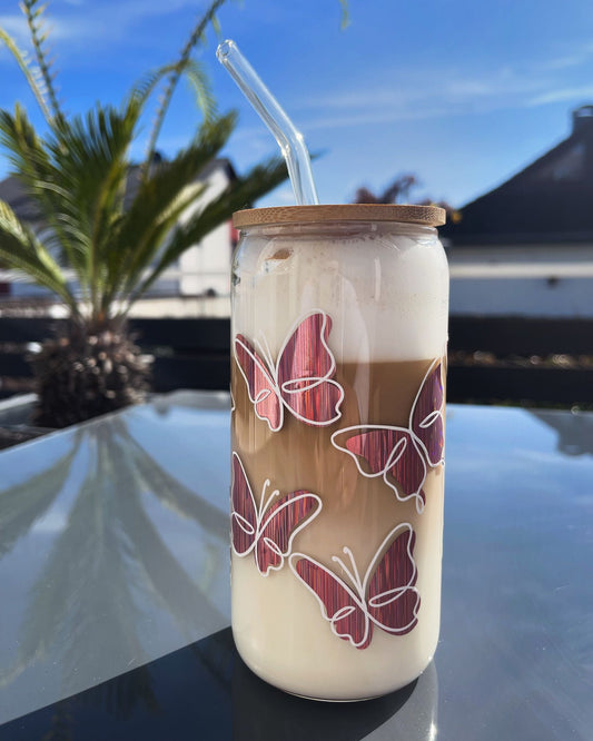 Schmetterling Trinkbecher aus Glas