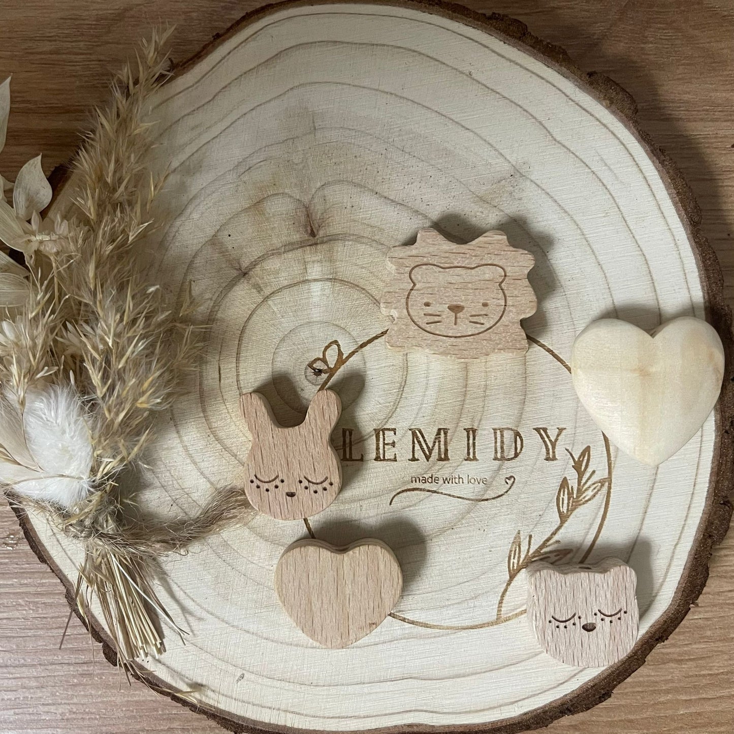 AUX Staubschutzstecker mit Holzmotiven